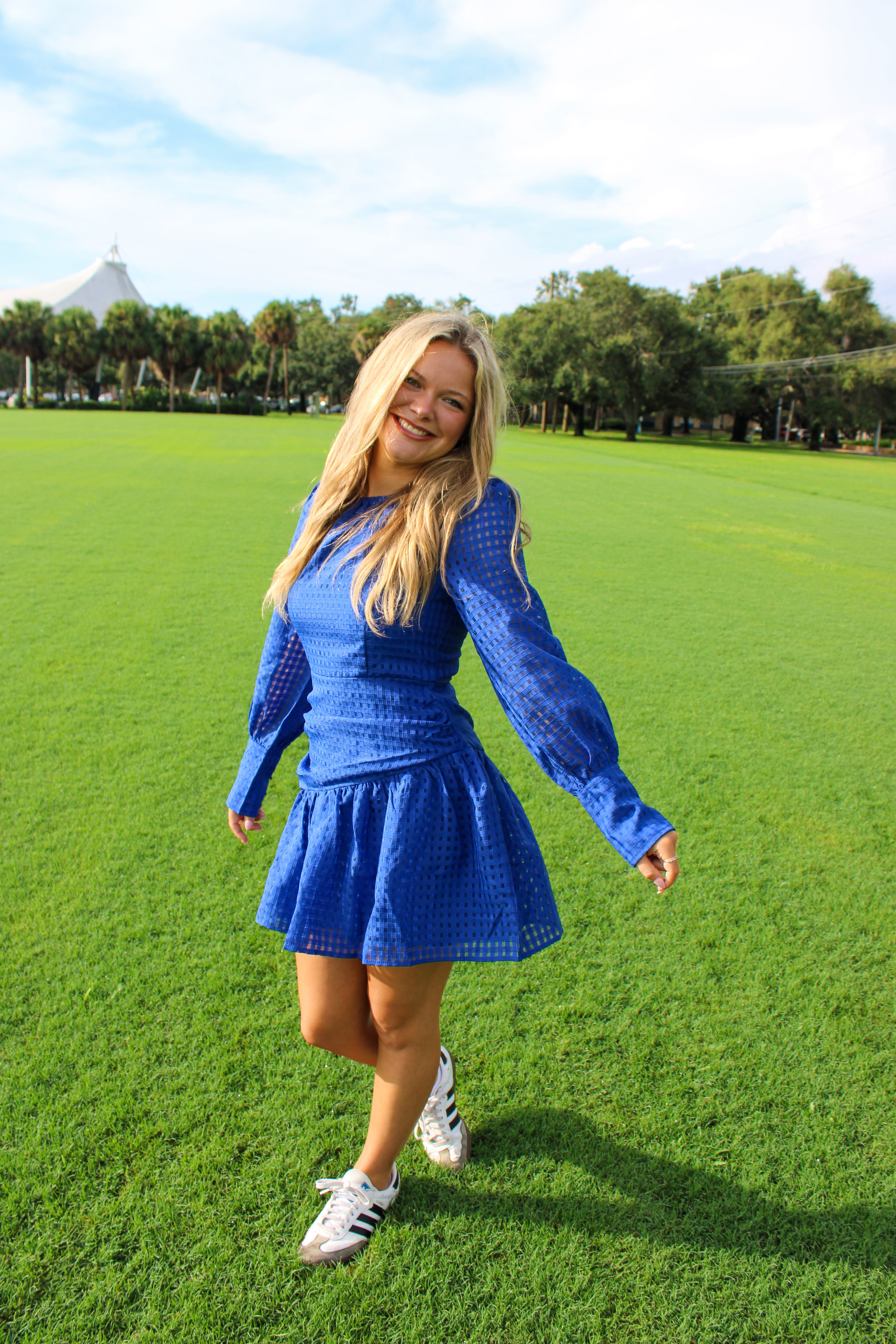 ROYAL BLUE DROP WAIST DRESS