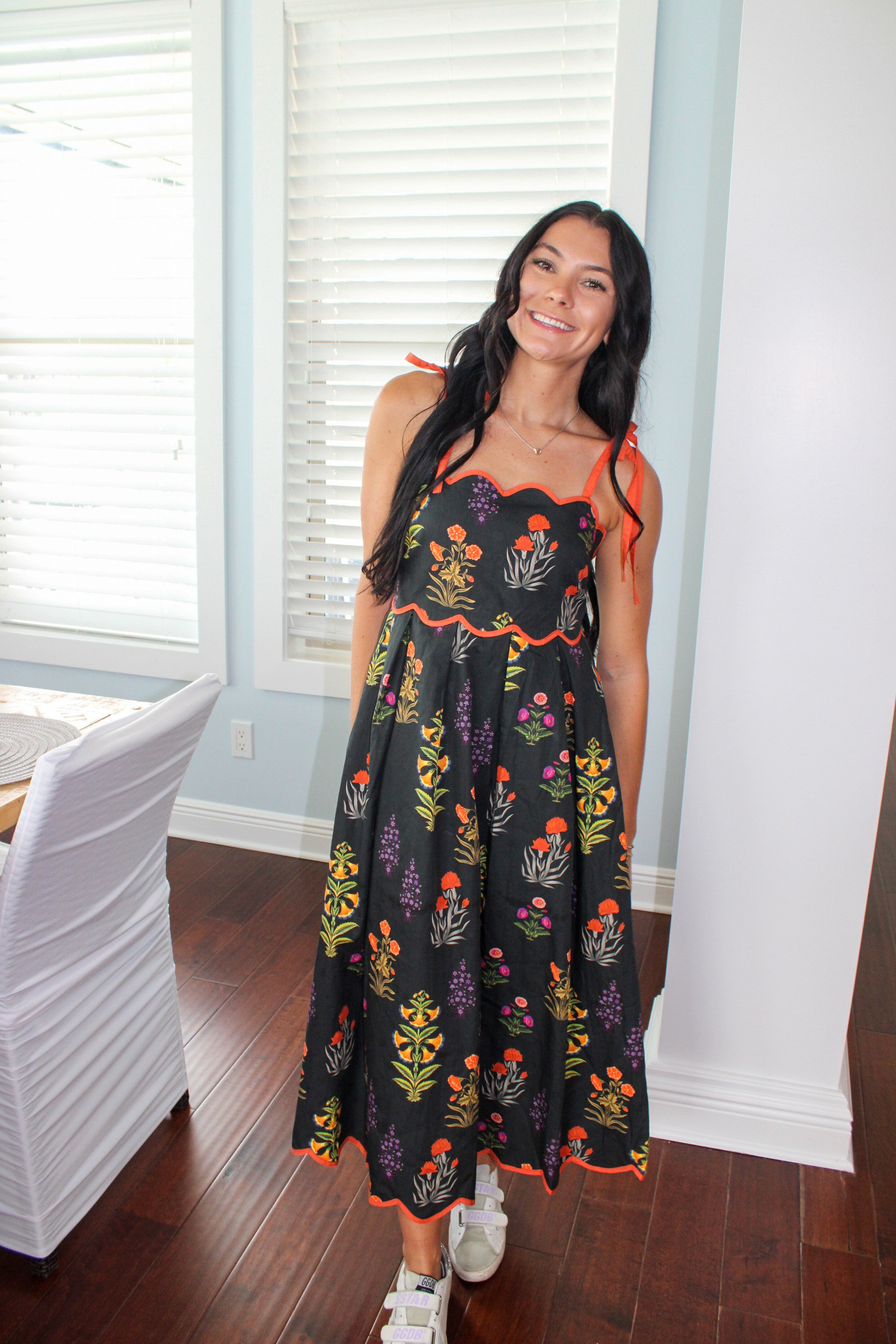 SCALLOPED DETAIL DRESS