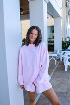 MOCK NECK SET IN BUBBLE GUM