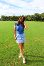 STRIPE POPLIN DRAWSTRING SKIRT