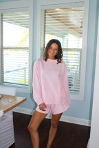 MOCK NECK SET IN BUBBLE GUM