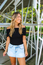 BLACK OFF-SHOULDER TOP