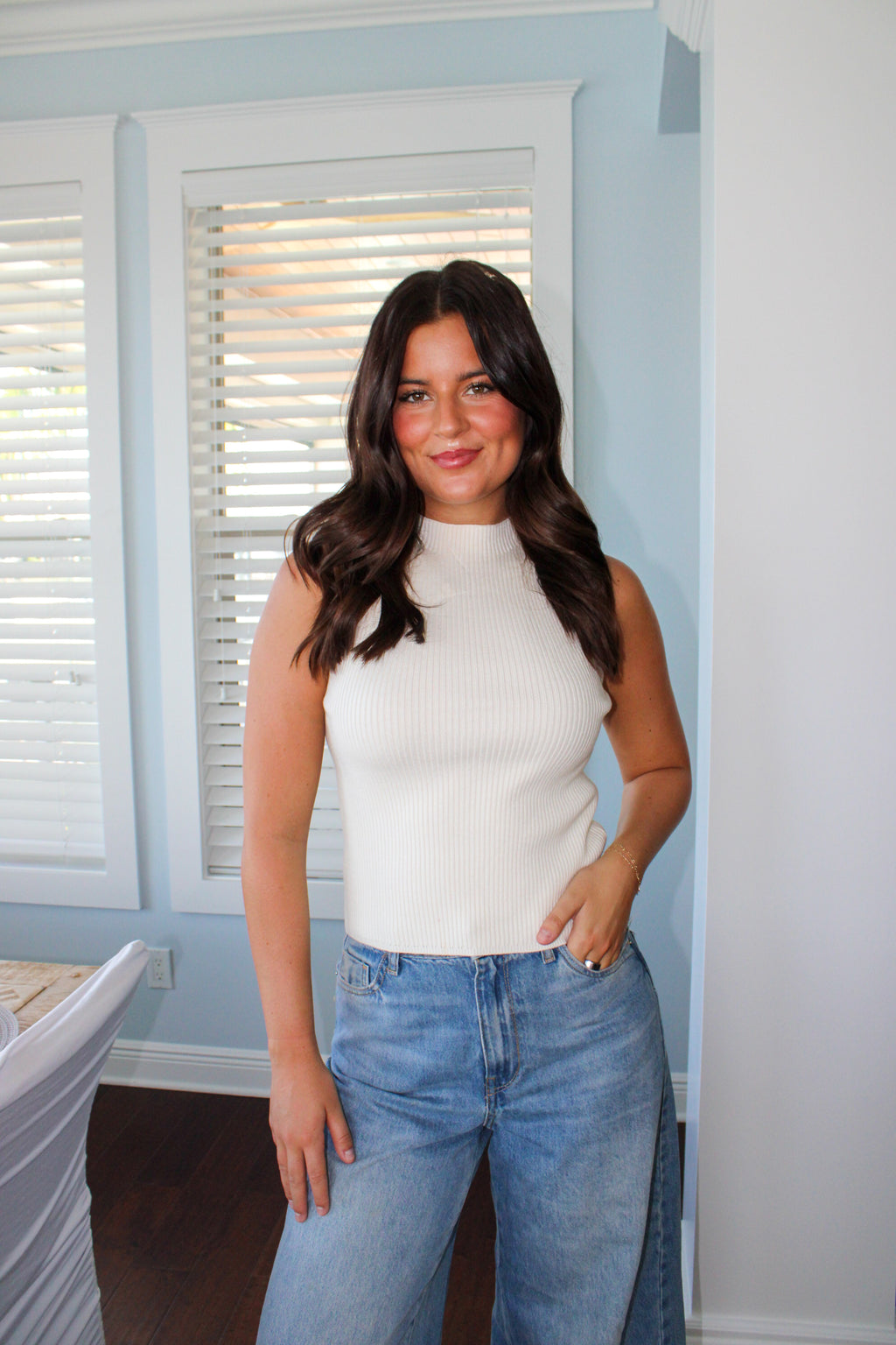 OFF WHITE HALTER TOP