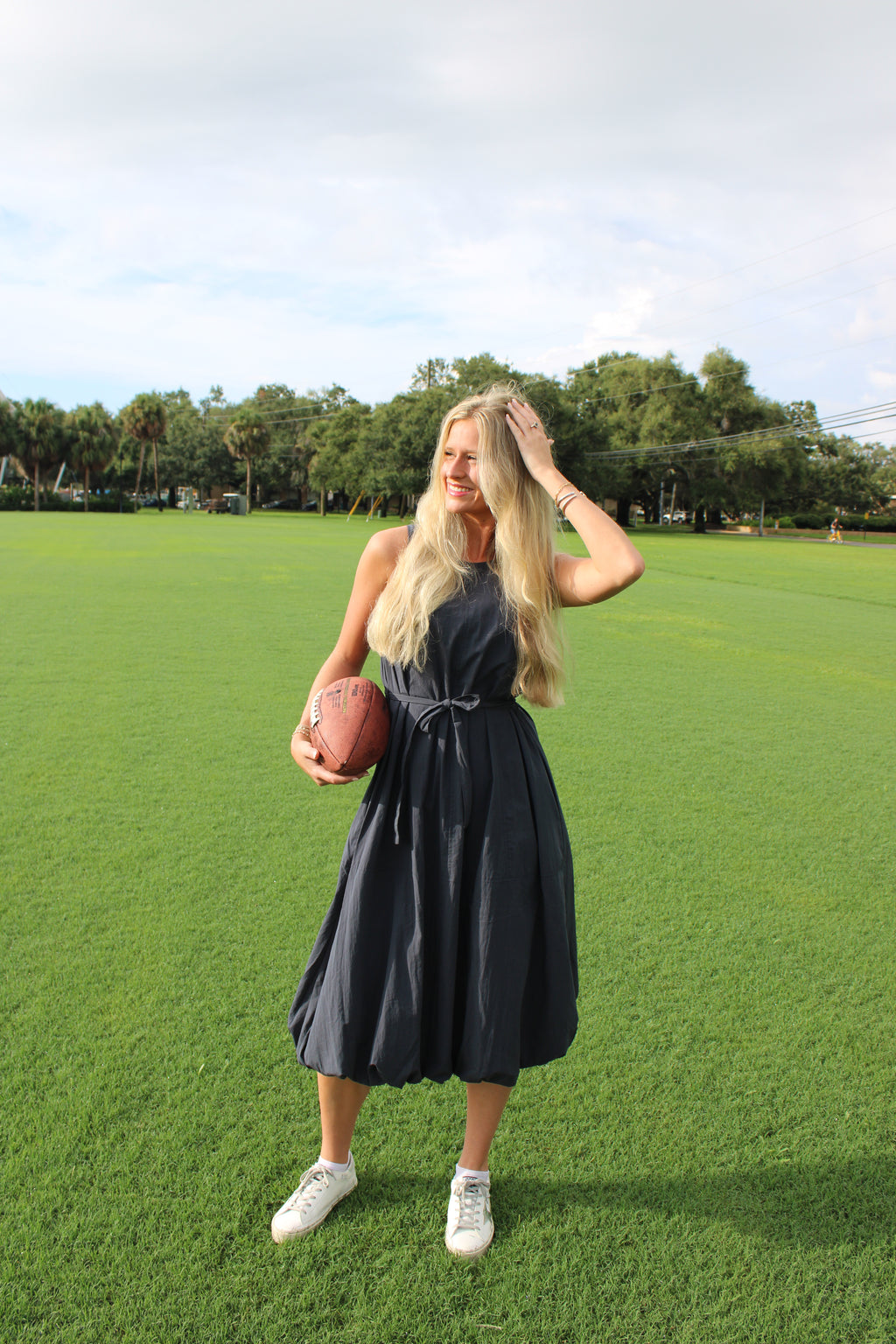 NAVY BUBBLE DRESS