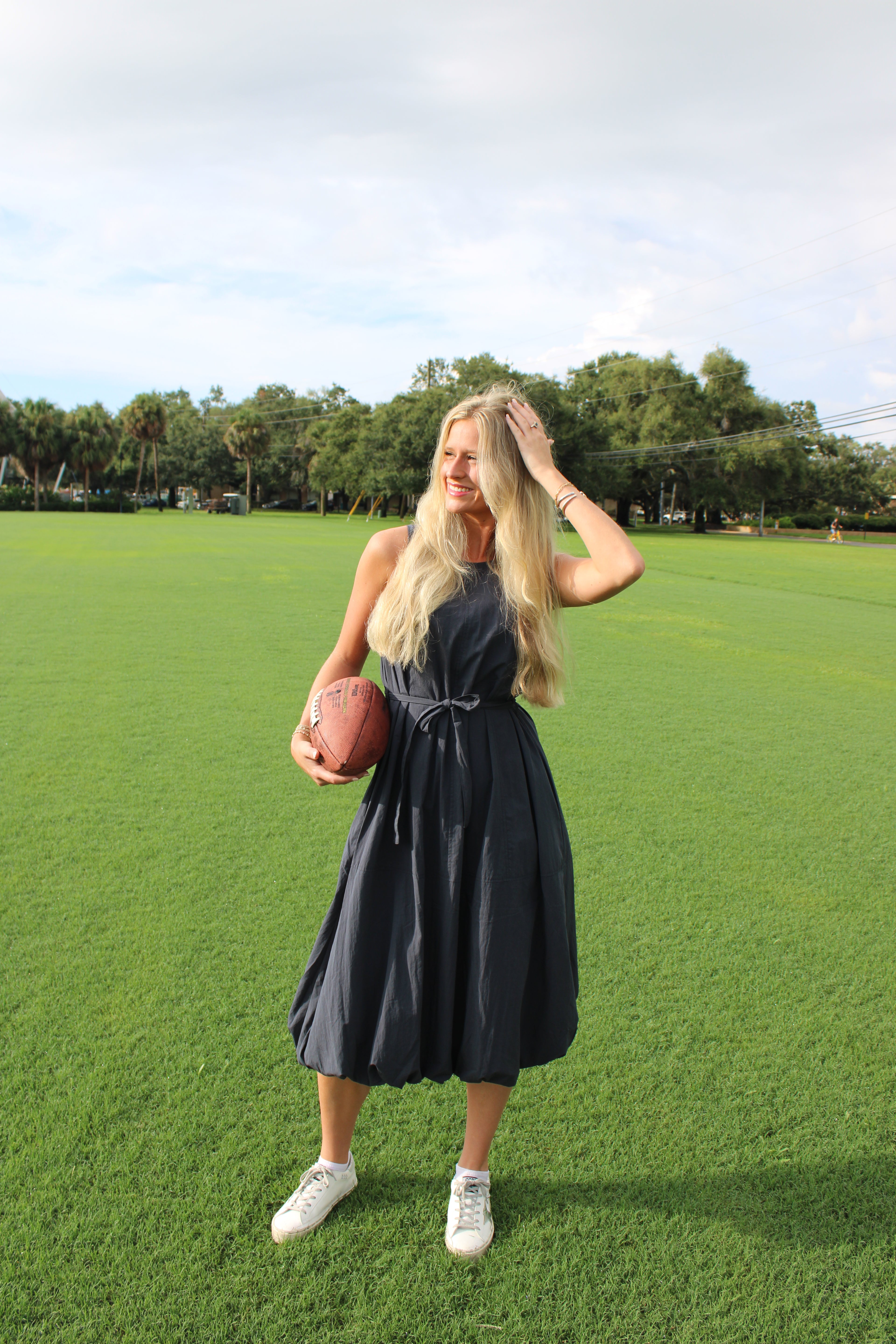 NAVY BUBBLE DRESS