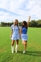 POPLIN STRIPE SHORT SLEEVE DRESS