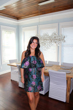 FLORAL STRAPLESS DRESS