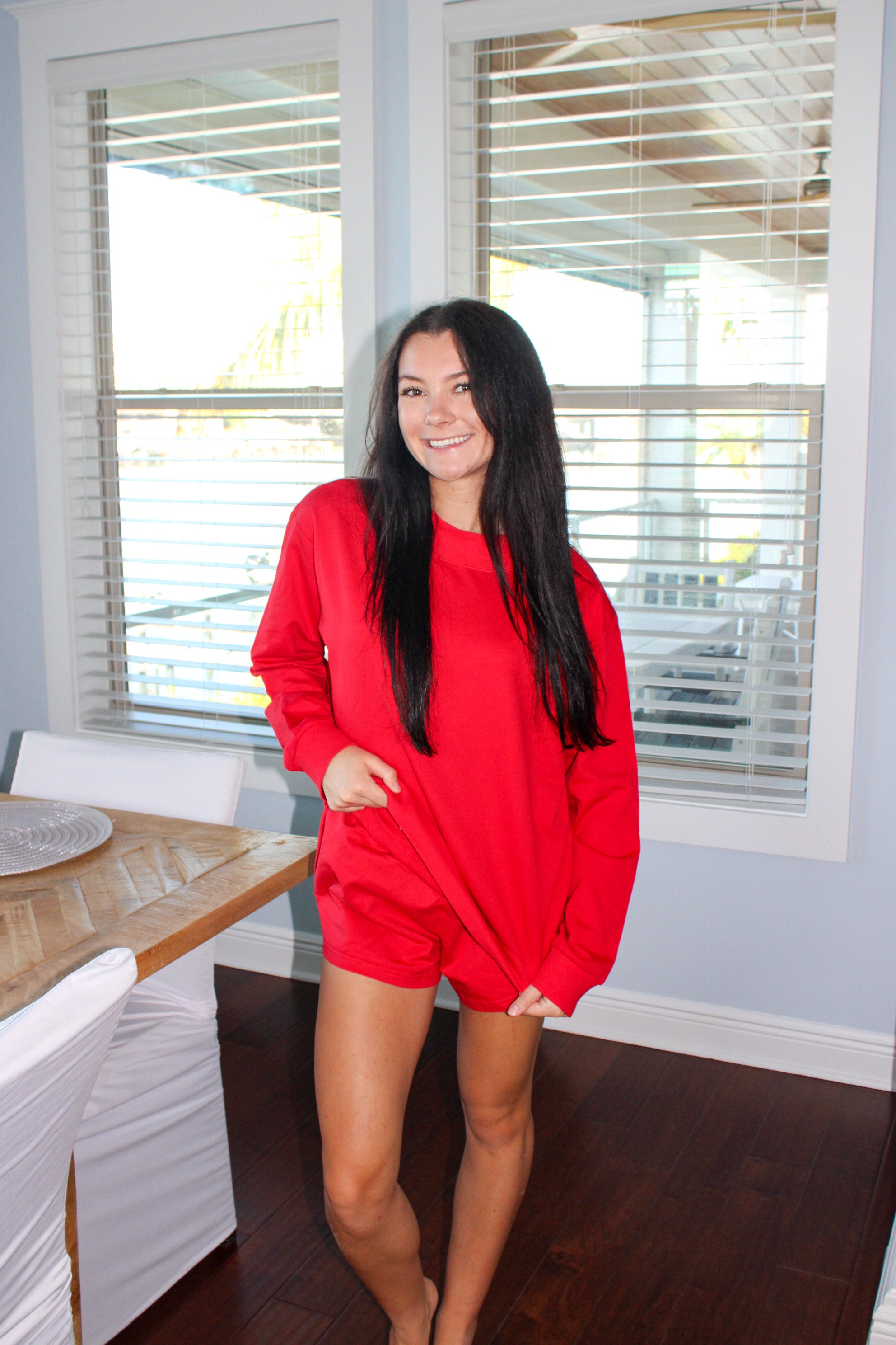 MOCK NECK SET IN CHERRY