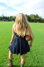 DENIM SWOOP NECK DRESS