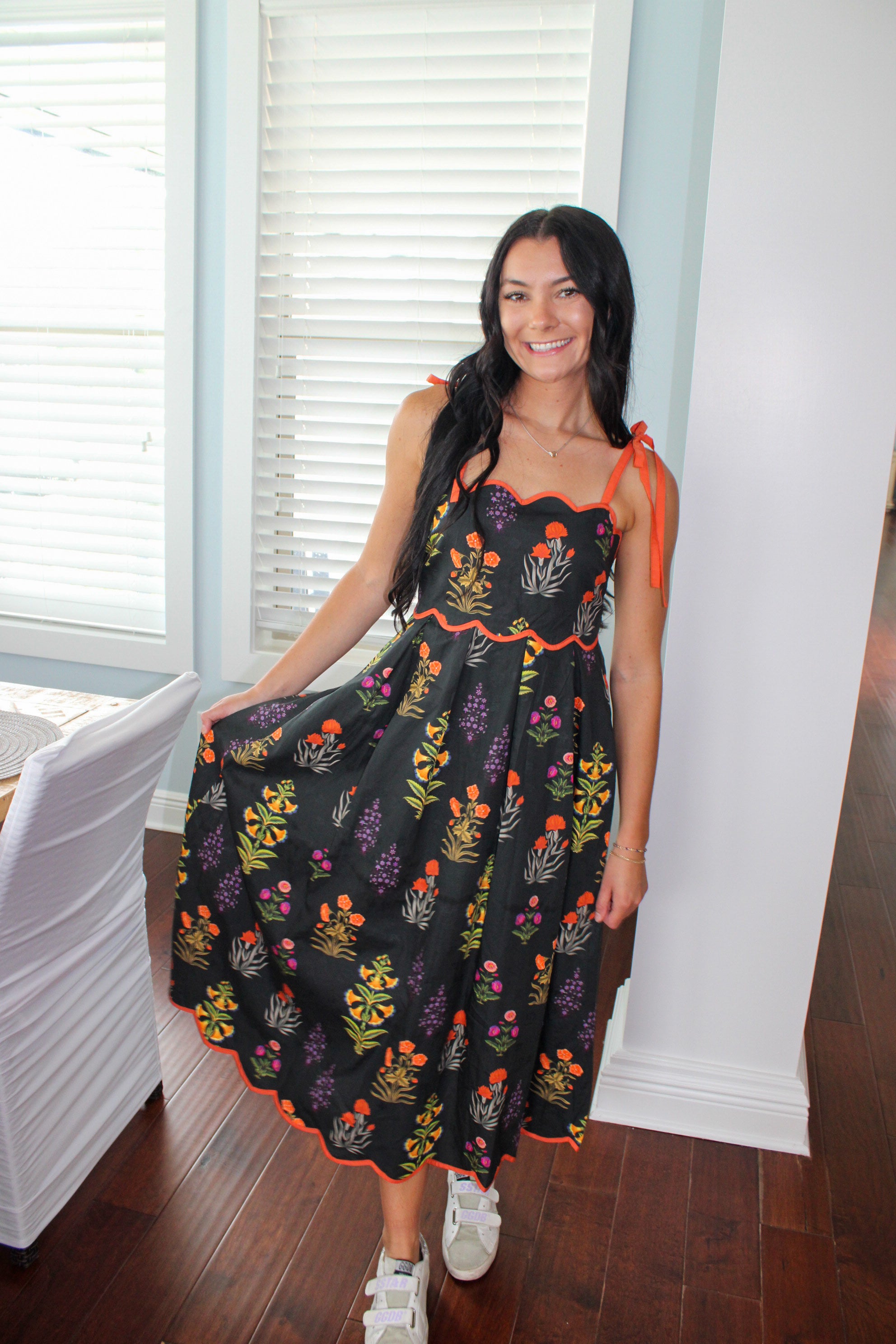 SCALLOPED DETAIL DRESS