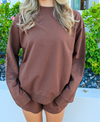 MOCK NECK SET IN CHOCOLATE