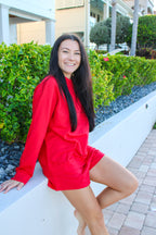 MOCK NECK SET IN CHERRY