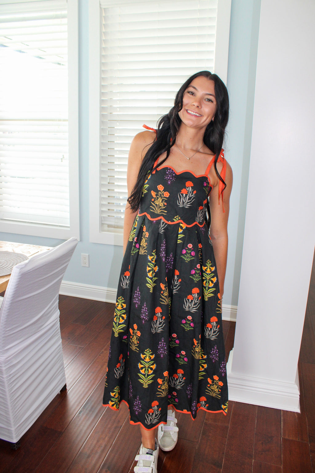 SCALLOPED DETAIL DRESS