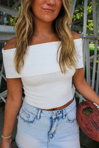 WHITE OFF-SHOULDER TOP